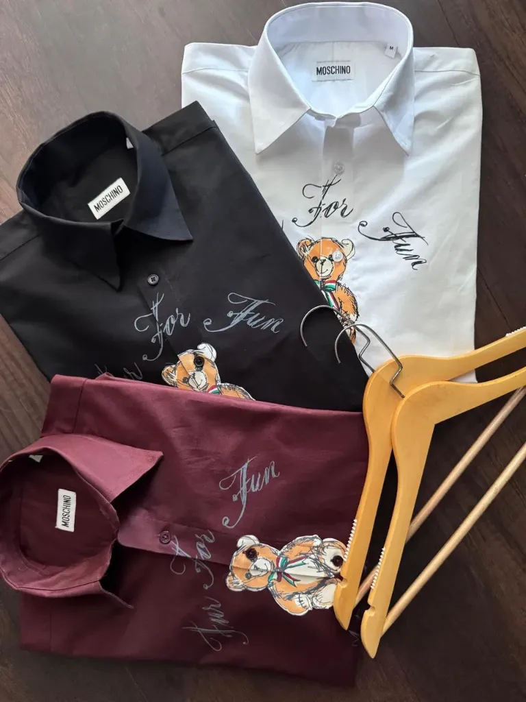 Moschino Embroidered Shirts (white, XL)