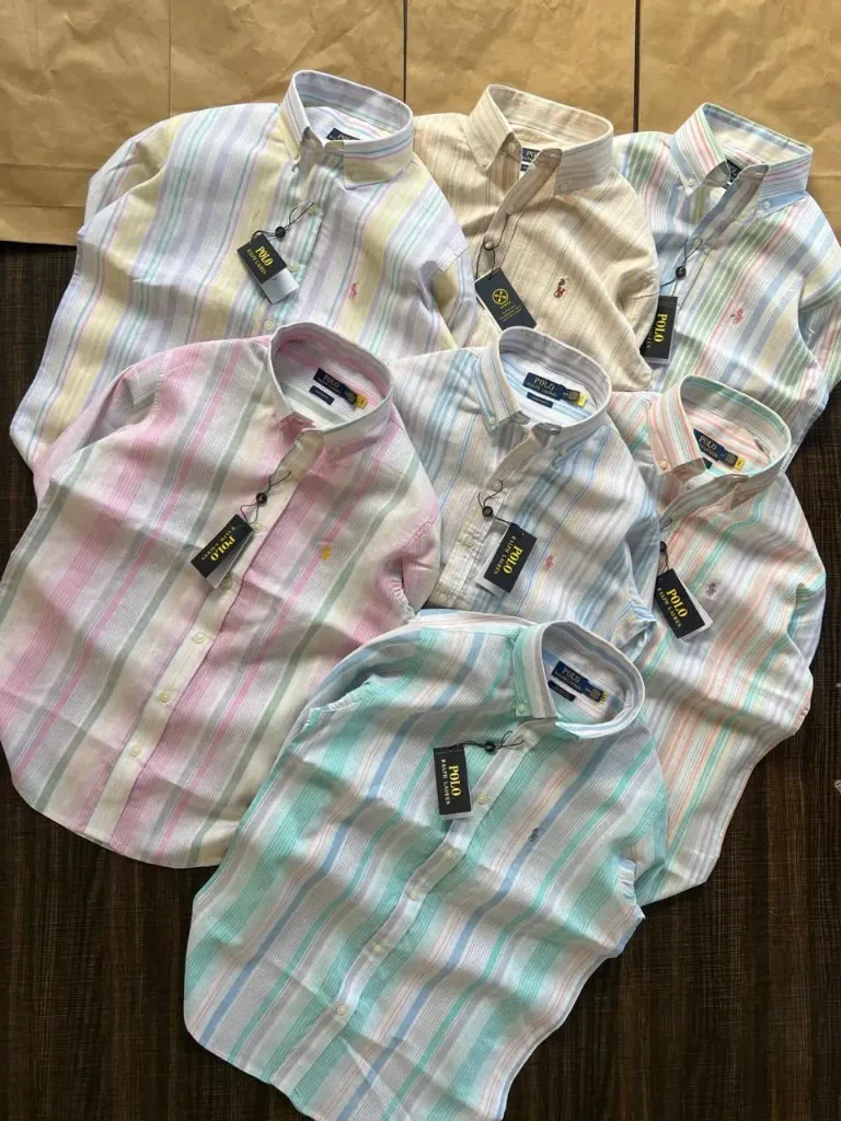 Striped pattern Shirts (white, XL)